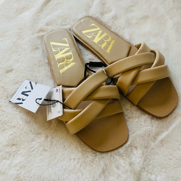 ZARA tan leather sandals